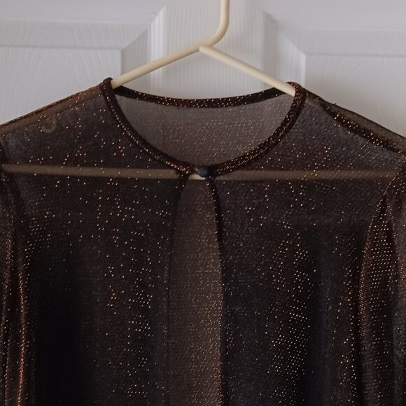Ricki's Gold Metallic One Strap Dress Party Gown Size S/P with Jacket & Shawl - Picture 6 of 10